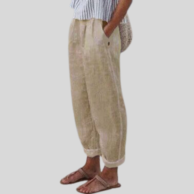 Livia | Leinenhose mit Bequemem Schnitt und Praktischen Taschen für Damen