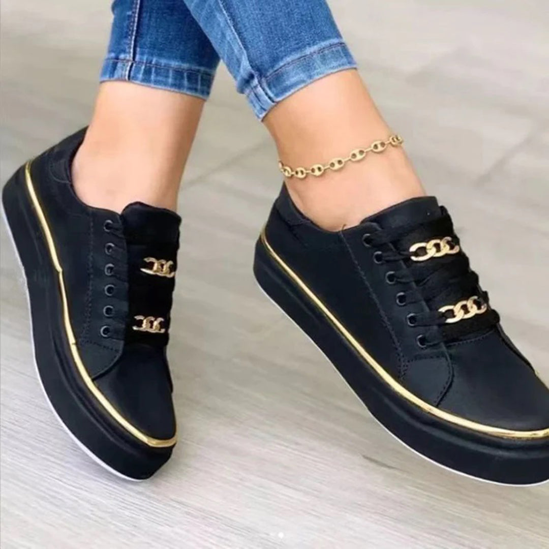 Henley - Damensneaker Schicke Goldakzente