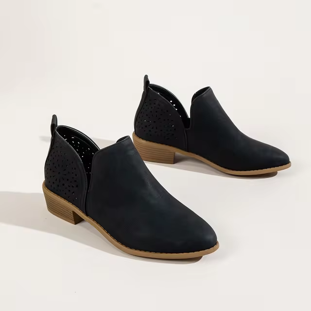 Holga | Damen Stiefeletten mit Chunky Heel - Schlanke Ankle Boots