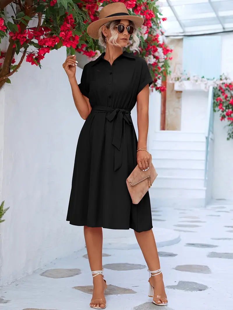 Livia | Hemdkleid mit leichtem Stoff und akzentuierendem Gürtel für Frauen