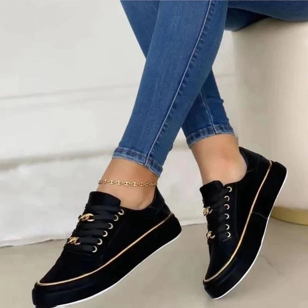 Henley - Damensneaker Schicke Goldakzente