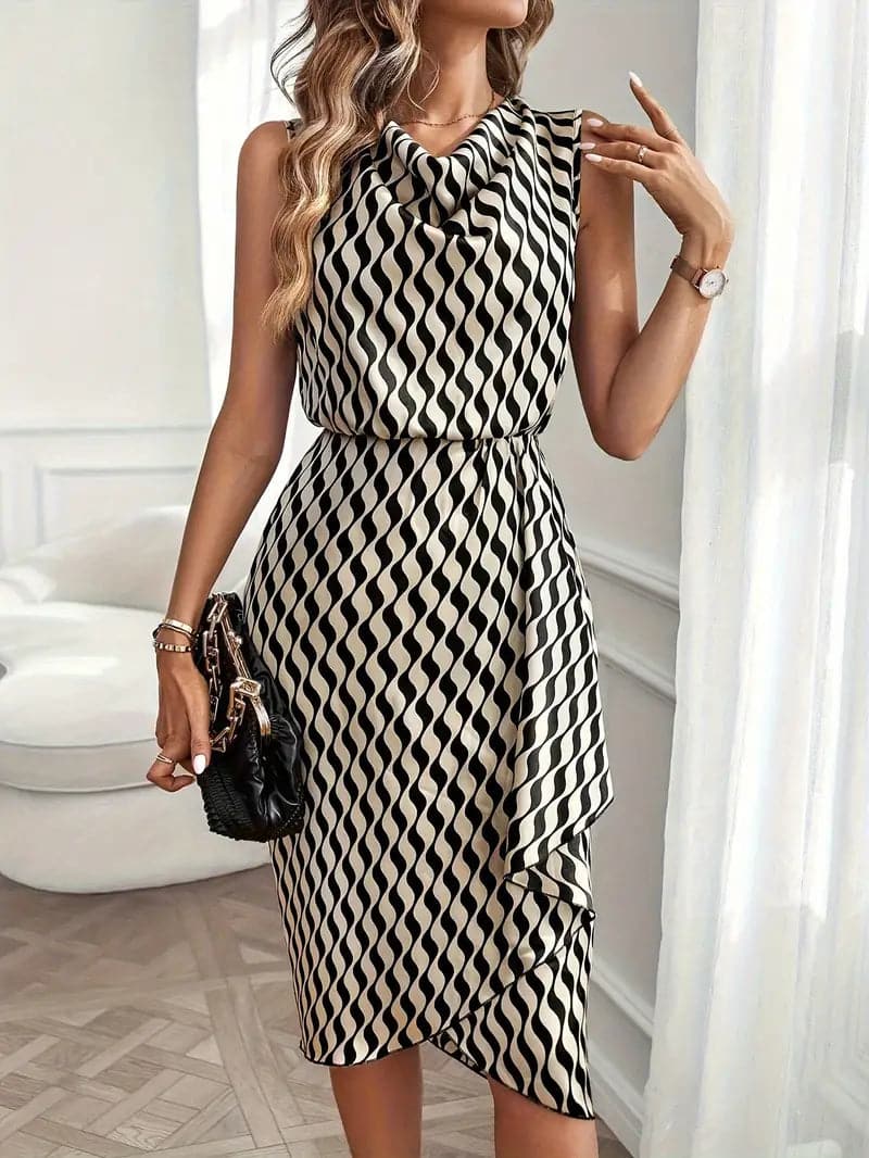Livia | Kleid mit Modernem Streifen-Design und Schmeichelnder Silhouette für Frauen
