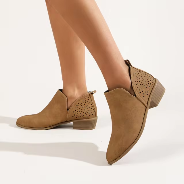 Holga | Damen Stiefeletten mit Chunky Heel - Schlanke Ankle Boots
