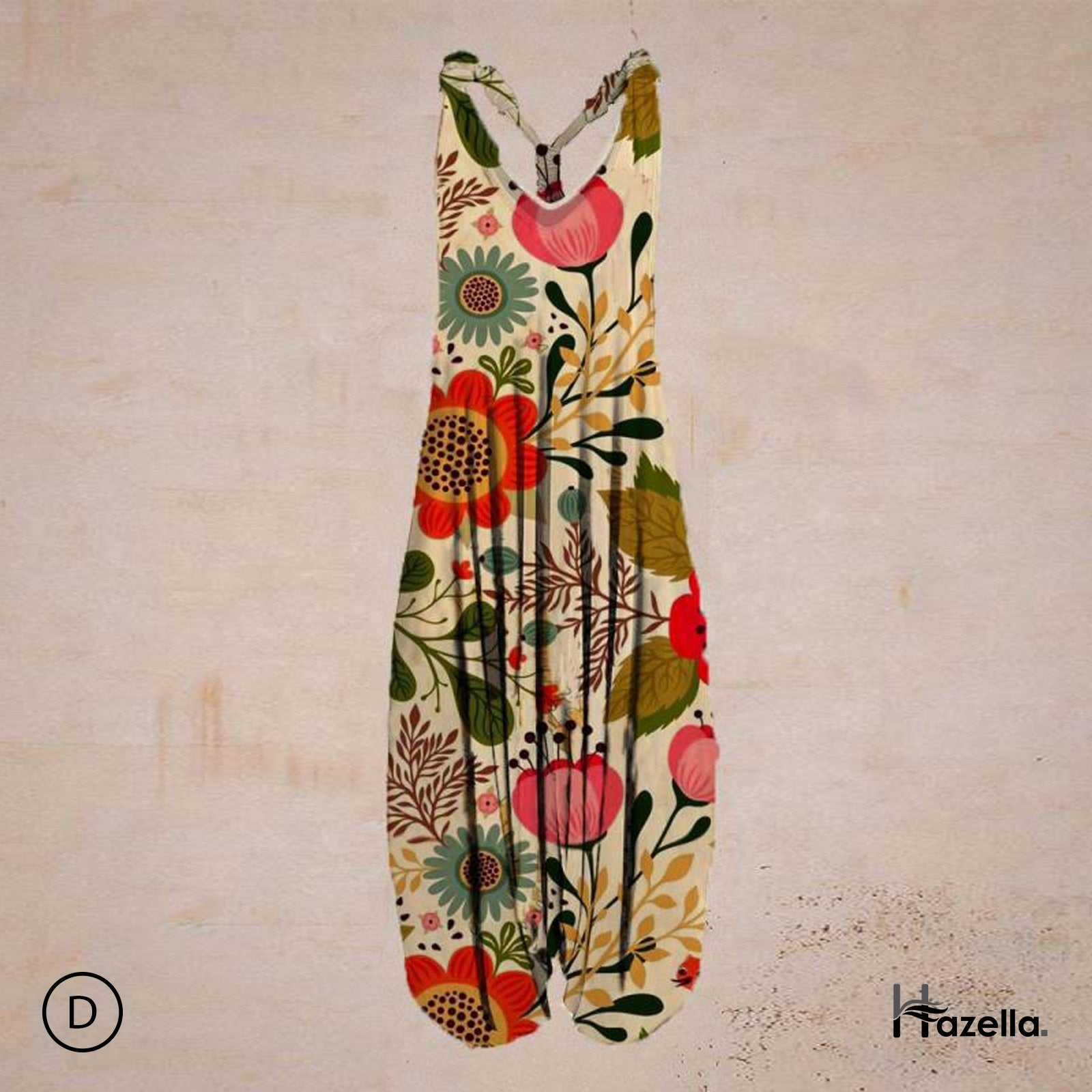 Luna | Harem-Overall mit Künstlerischem Design und Bequemer Passform für Sommerliebhaber