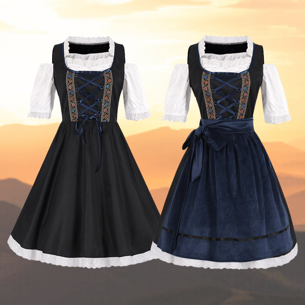 Amalia | Dirndl-Kleid mit Exquisiter Stickerei und Fließendem Rock für Damen