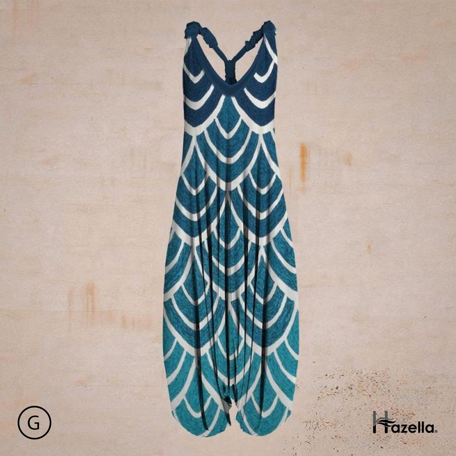 Luna | Harem-Overall mit Künstlerischem Design und Bequemer Passform für Sommerliebhaber
