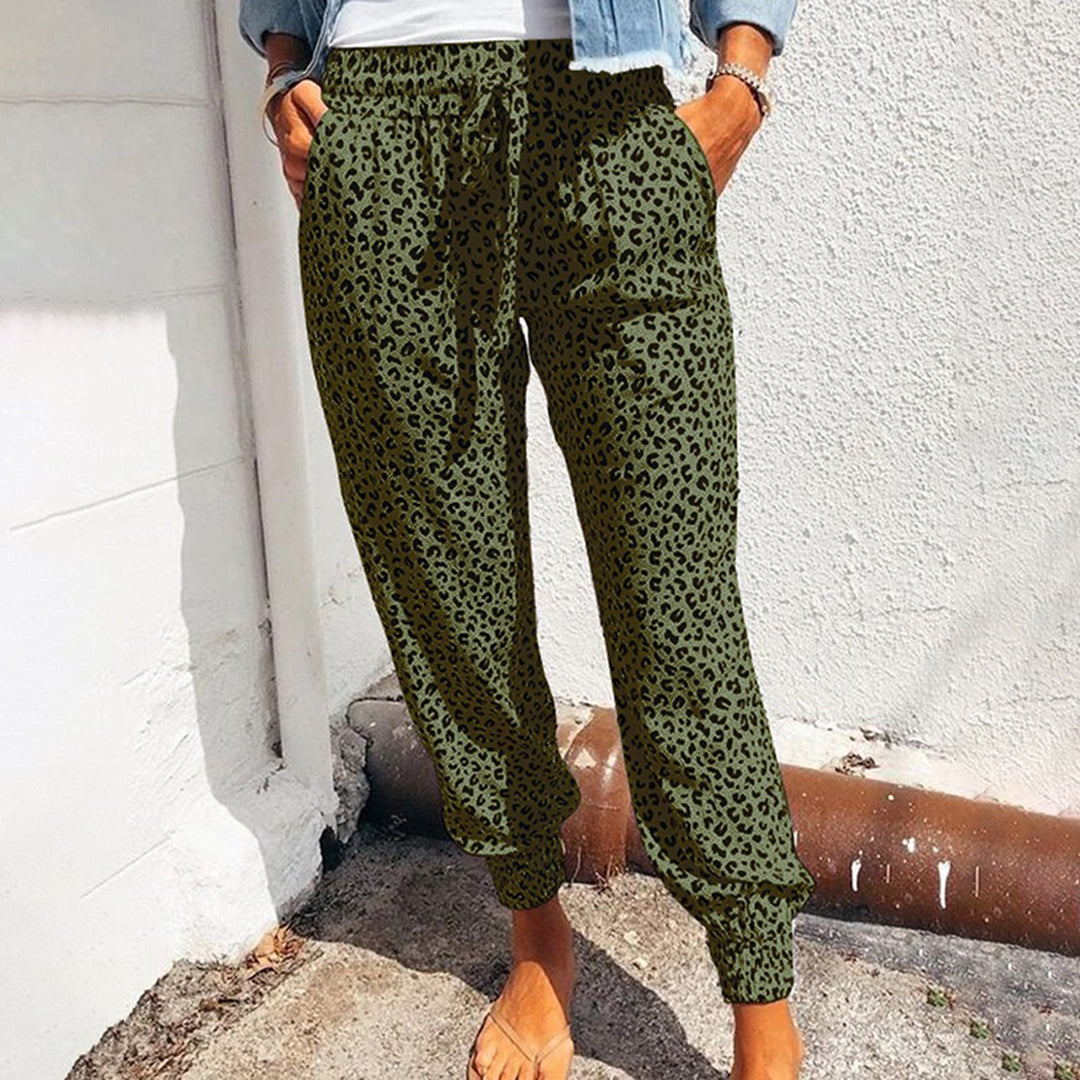 Zoe - Elegante Hose mit Leopardenmuster und Taillenband