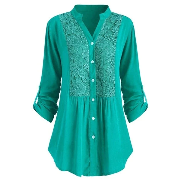 Sherry - Lange Bluse mit Puffärmeln für Frauen
