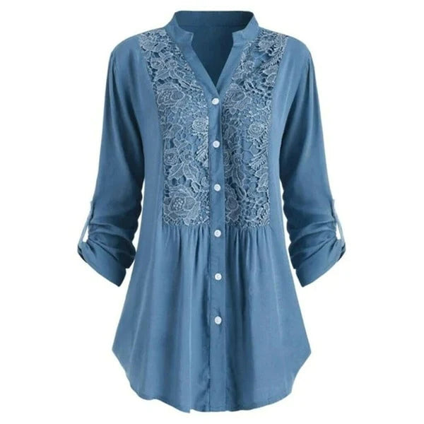 Sherry - Lange Bluse mit Puffärmeln für Frauen
