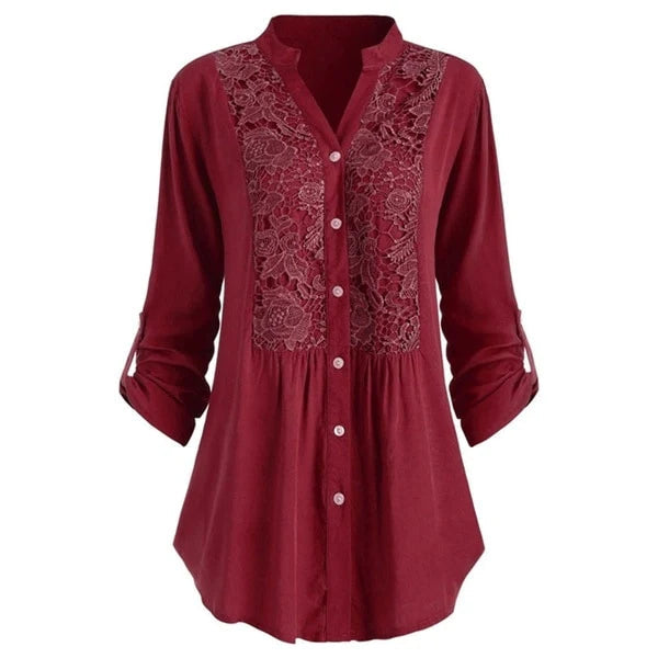Sherry - Lange Bluse mit Puffärmeln für Frauen