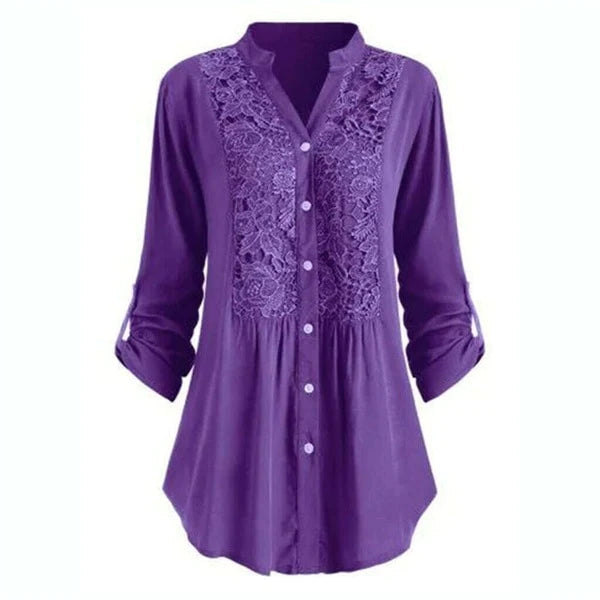 Sherry - Lange Bluse mit Puffärmeln für Frauen