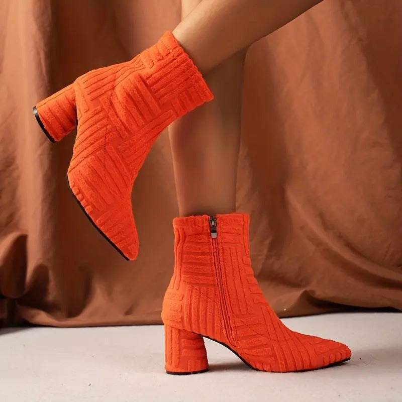 Monalies | Elegante Unifarbene Schuhe mit dickem Absatz