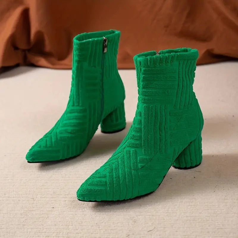 Monalies | Elegante Unifarbene Schuhe mit dickem Absatz