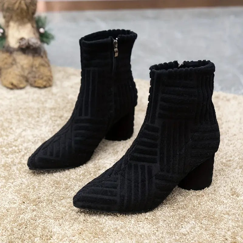 Monalies | Elegante Unifarbene Schuhe mit dickem Absatz