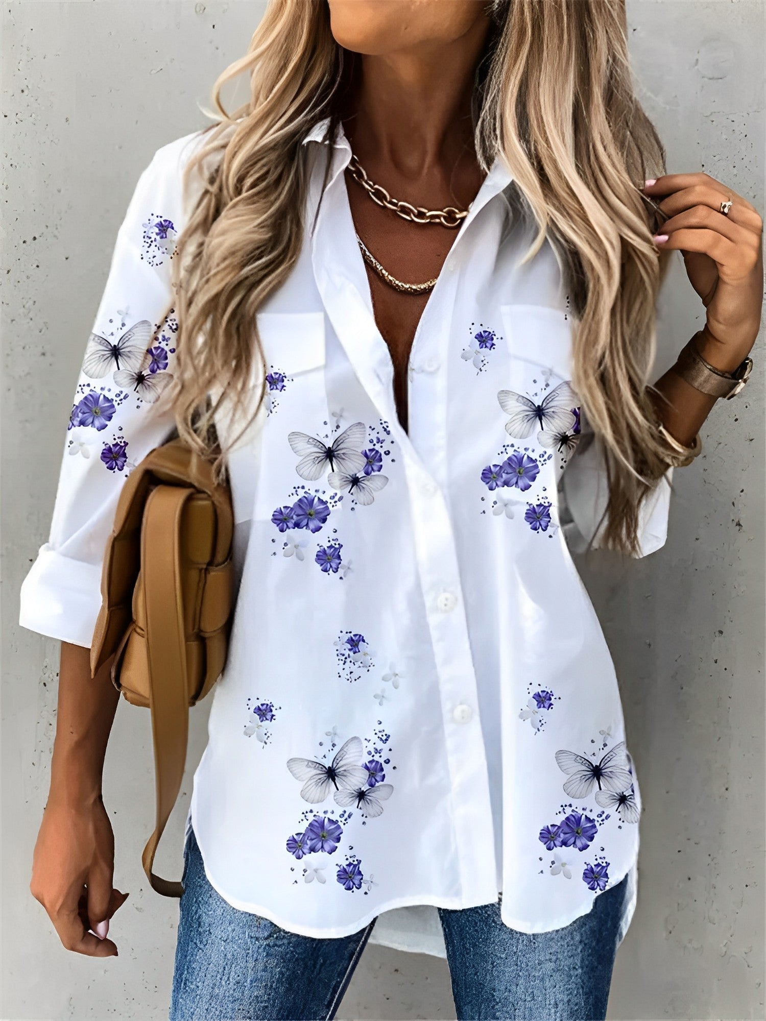 Katelyn – Weiße Bluse für Damen