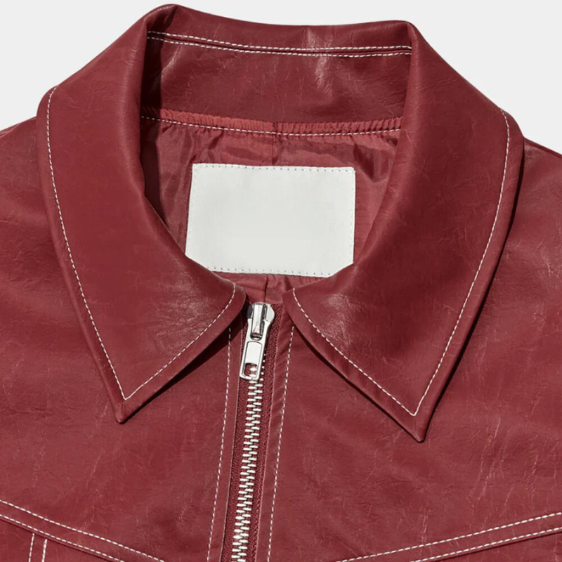 Jacky- Übergroße Jacke mit Kontrastnähten Rot
