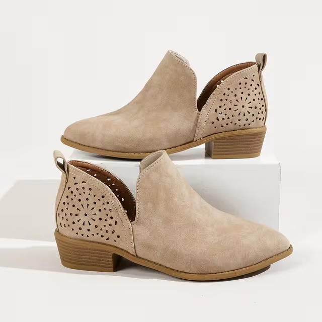 Holga | Damen Stiefeletten mit Chunky Heel - Schlanke Ankle Boots