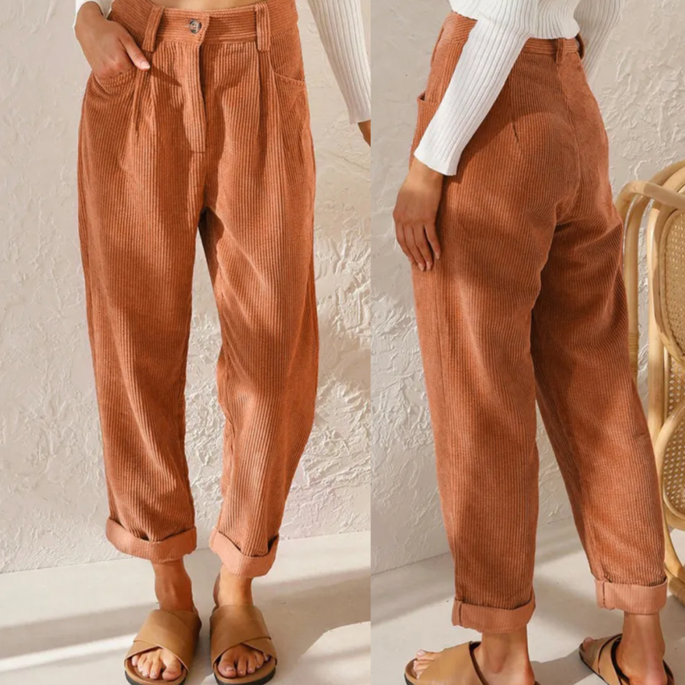 Livia | Cordhose mit Relaxed Fit und Hochtaillierung für Frauen
