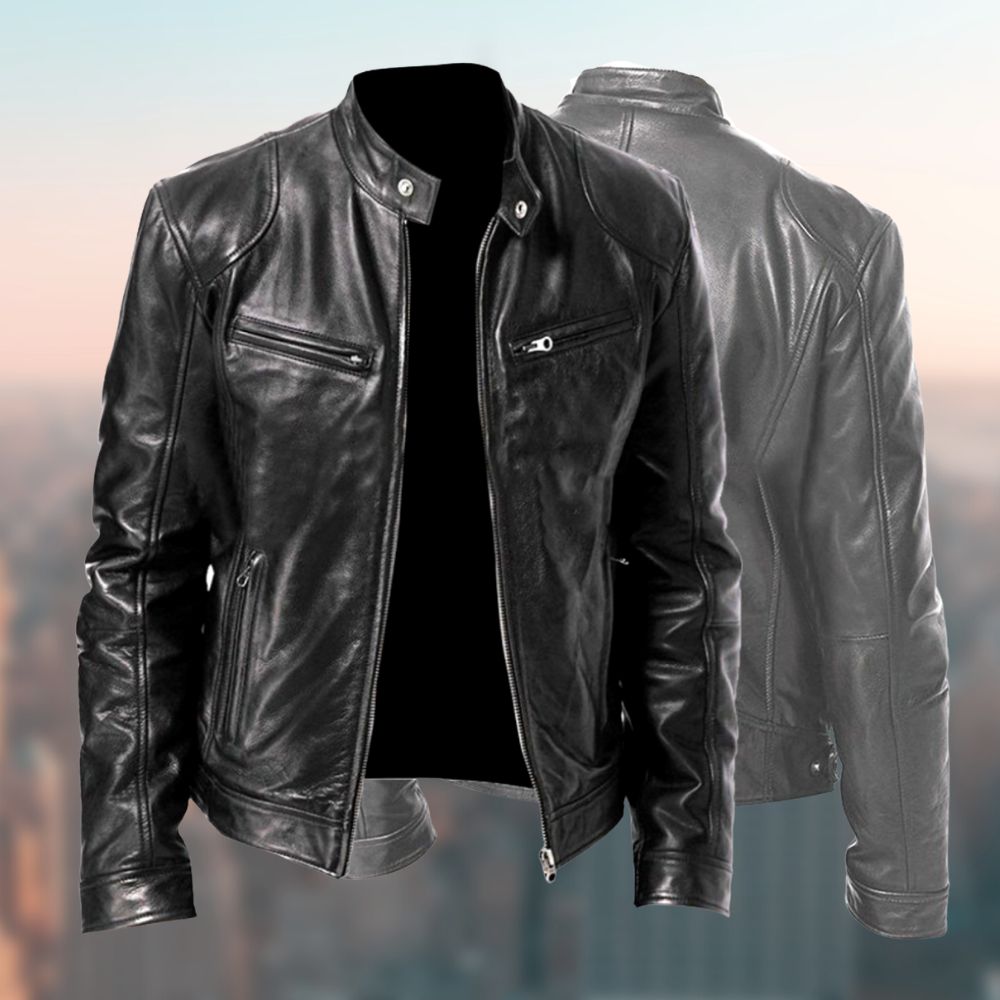 Bernard - Stylische PU-Lederjacke für Männer mit Reißverschluss