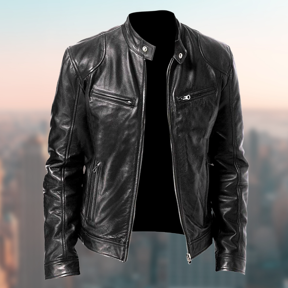 Bernard - Stylische PU-Lederjacke für Männer mit Reißverschluss