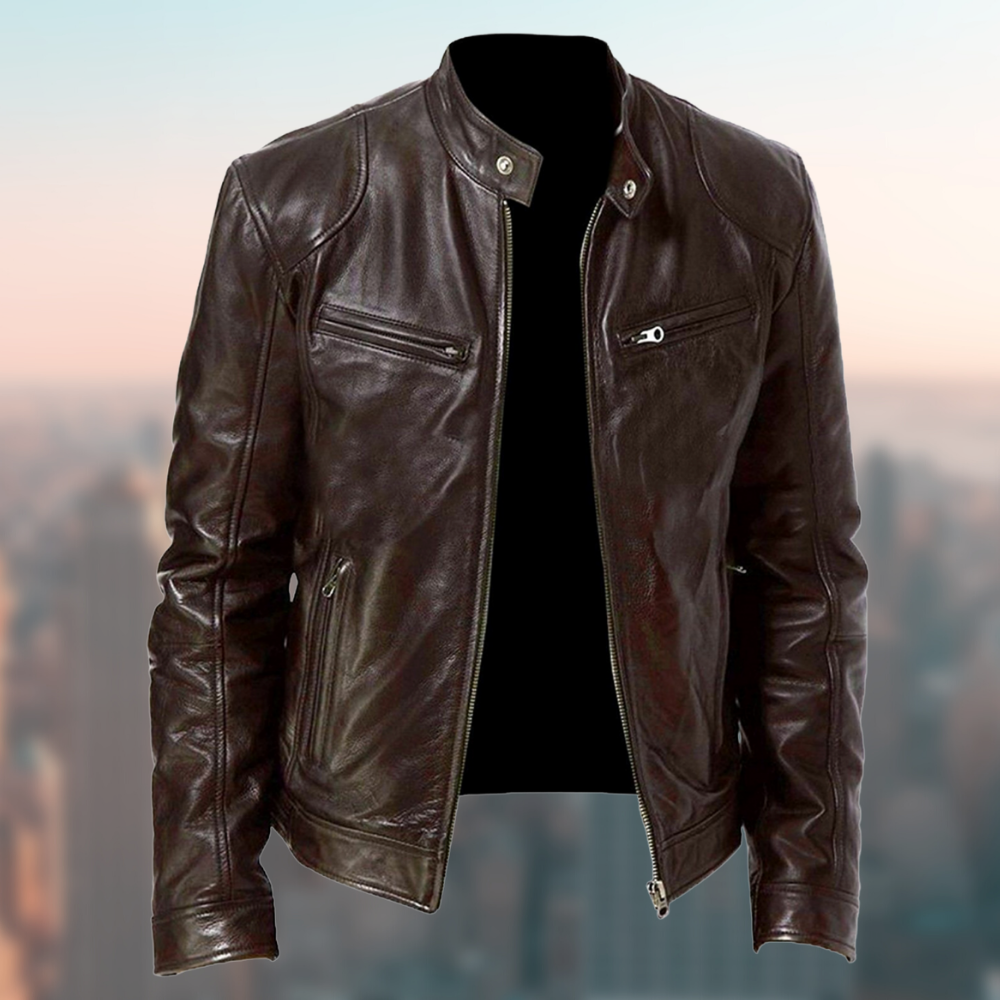 Bernard - Stylische PU-Lederjacke für Männer mit Reißverschluss