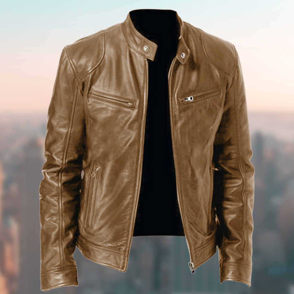 Bernard - Stylische PU-Lederjacke für Männer mit Reißverschluss