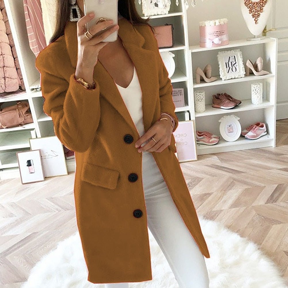 Langer Blazer - Taschen - Knöpfe - Damenblazer - Lange Damenjacken