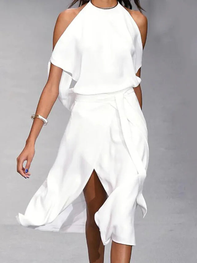 Liana | Midi Kleid mit Eleganten offenen Schultern für Damen