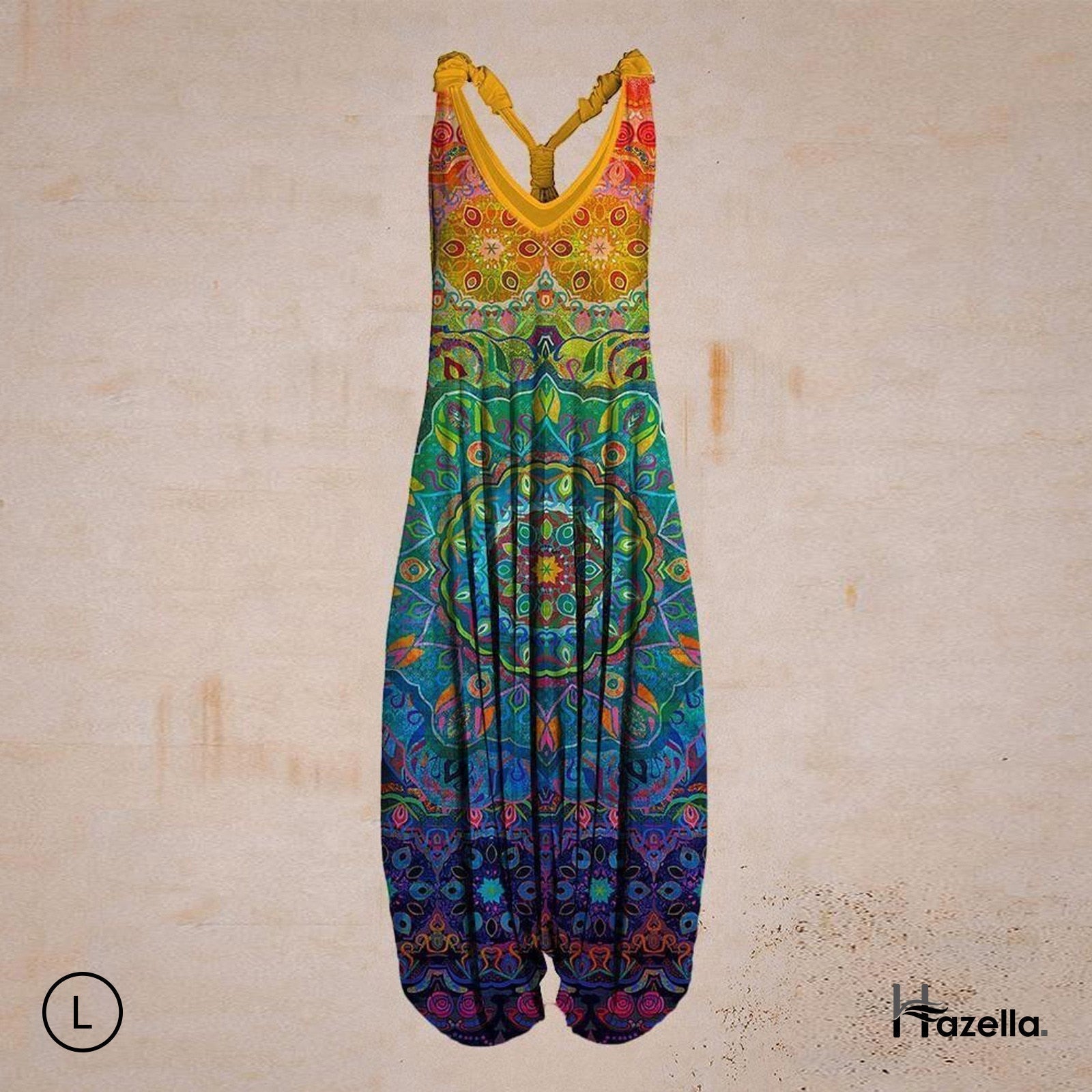 Luna | Harem-Overall mit Künstlerischem Design und Bequemer Passform für Sommerliebhaber