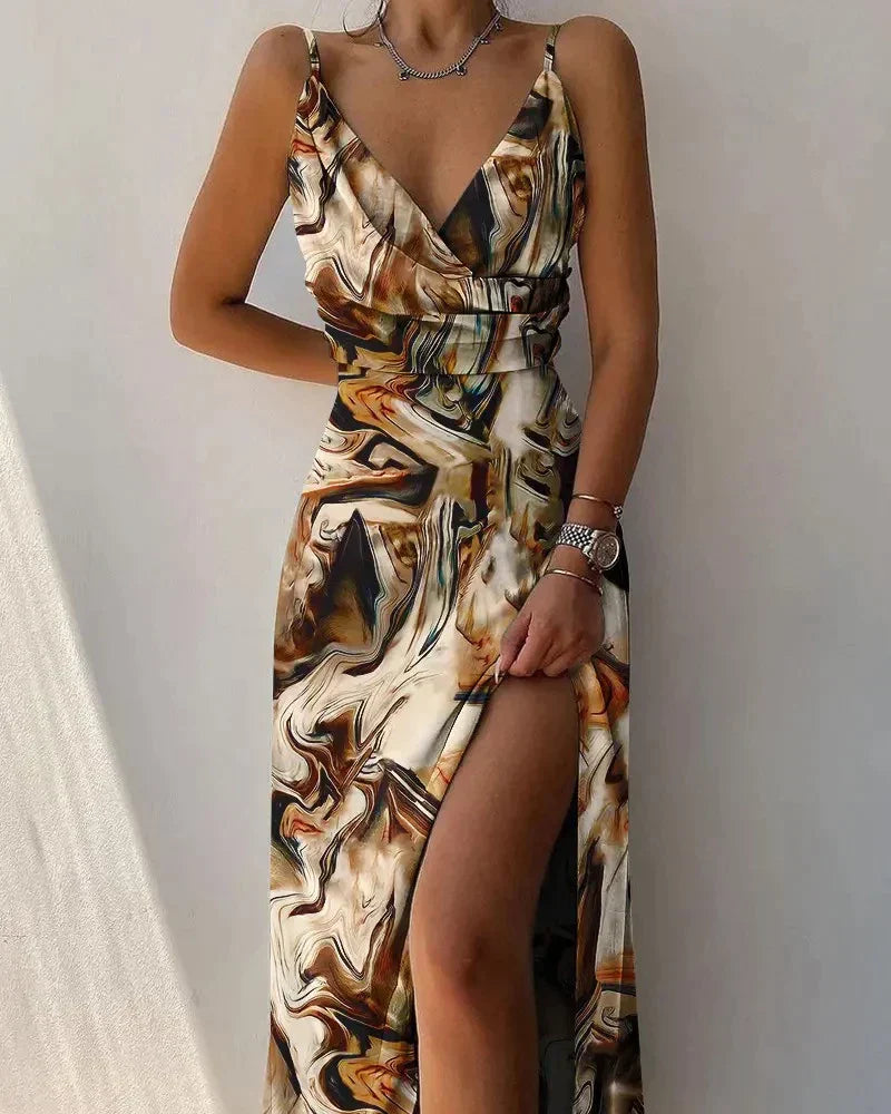 Celina | Maxikleid mit Seitenschlitz und Eleganz für Damen