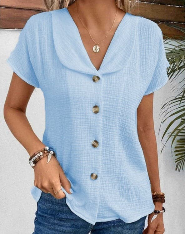 Sophie | Bluse mit Atmungsaktivem Stoff und Eleganter Knopfdetails für Damen