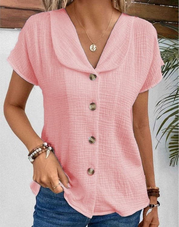 Sophie | Bluse mit Atmungsaktivem Stoff und Eleganter Knopfdetails für Damen