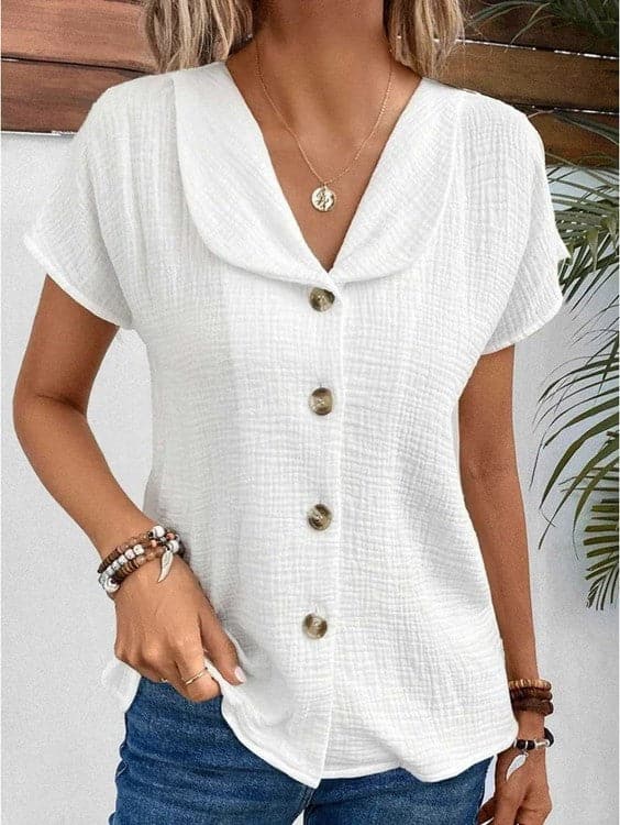 Sophie | Bluse mit Atmungsaktivem Stoff und Eleganter Knopfdetails für Damen