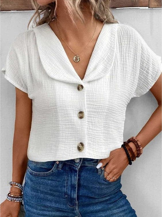 Sophie | Bluse mit Atmungsaktivem Stoff und Eleganter Knopfdetails für Damen