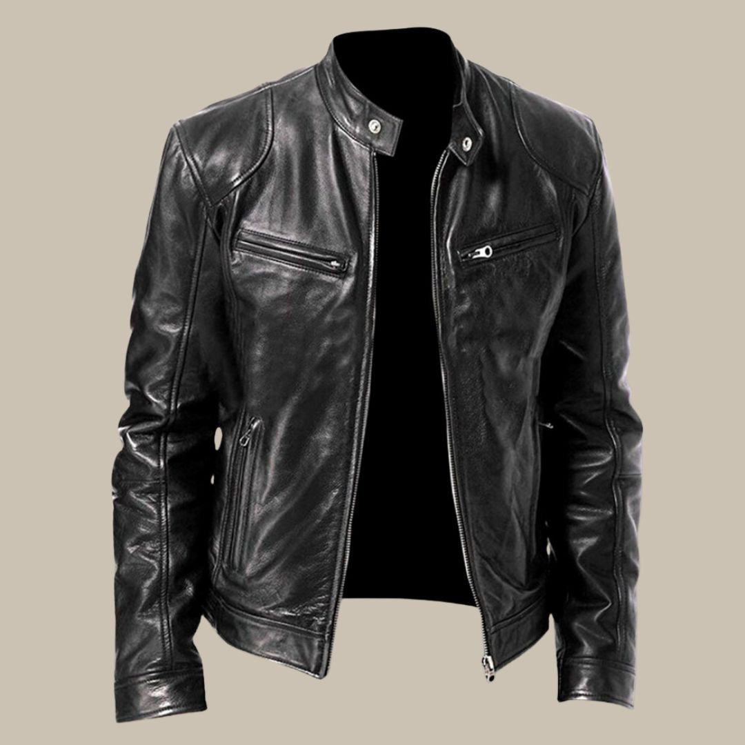 Bernard - Stylische PU-Lederjacke für Männer mit Reißverschluss