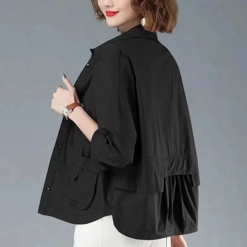 Oversized Jacke - Lockere Passform - Taschen - Oberbekleidung - Damenjacke