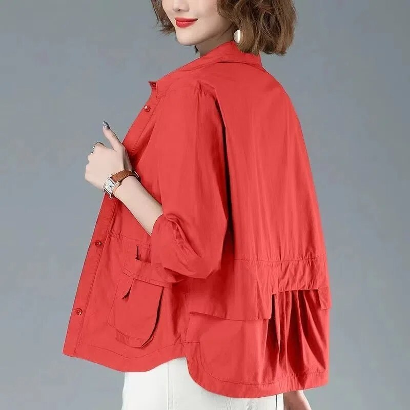 Oversized Jacke - Lockere Passform - Taschen - Oberbekleidung - Damenjacke