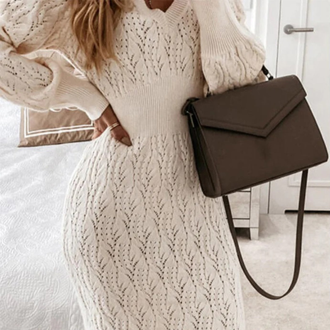 Livia | Strickkleid mit Zopfmuster und Eleganz für Frauen