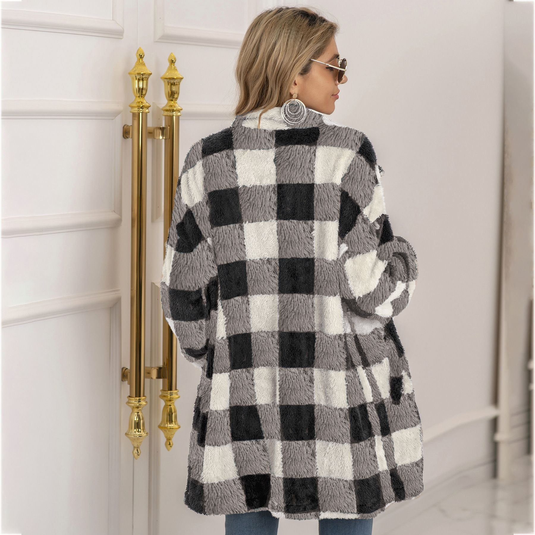 Livia | Karojacke mit Gemütlichem Fleece und Oversized Schnitt für Frauen