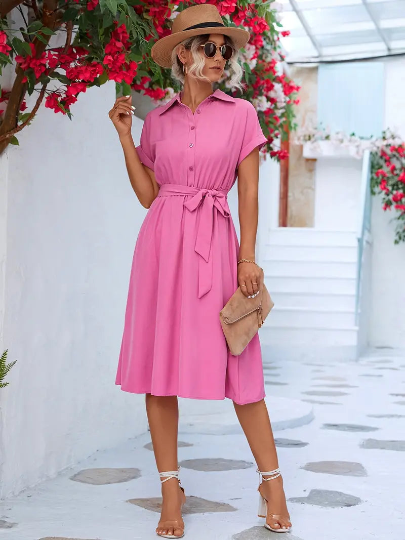 Livia | Hemdkleid mit leichtem Stoff und akzentuierendem Gürtel für Frauen