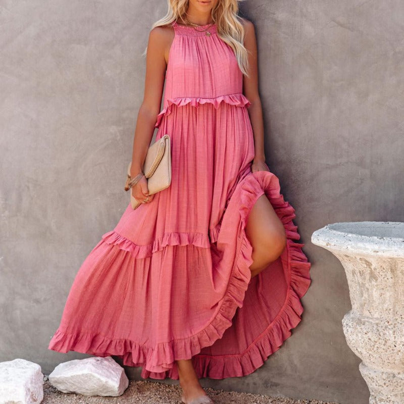 Seraphina | Maxikleid mit leichtem Stoff und verspielten Rüschen für Frauen