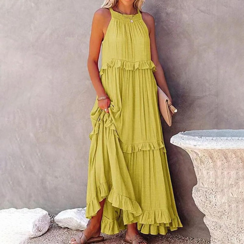 Seraphina | Maxikleid mit leichtem Stoff und verspielten Rüschen für Frauen
