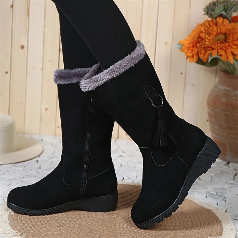 Lutsie | Trendige Fransen-Schneestiefel für Damen