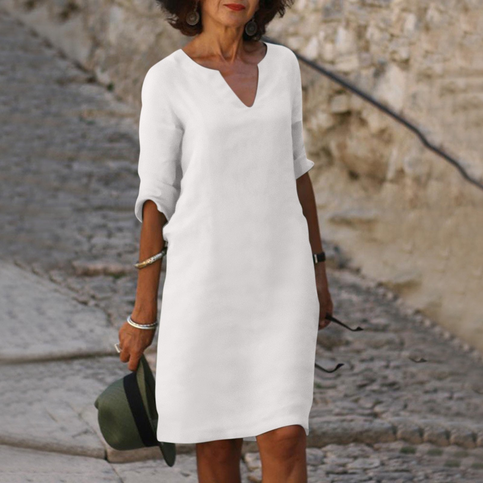 Livia | Sommerkleid mit Leichtem Stoff und V-Ausschnitt für Damen