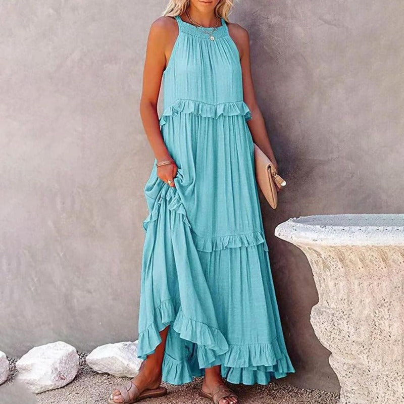 Seraphina | Maxikleid mit leichtem Stoff und verspielten Rüschen für Frauen