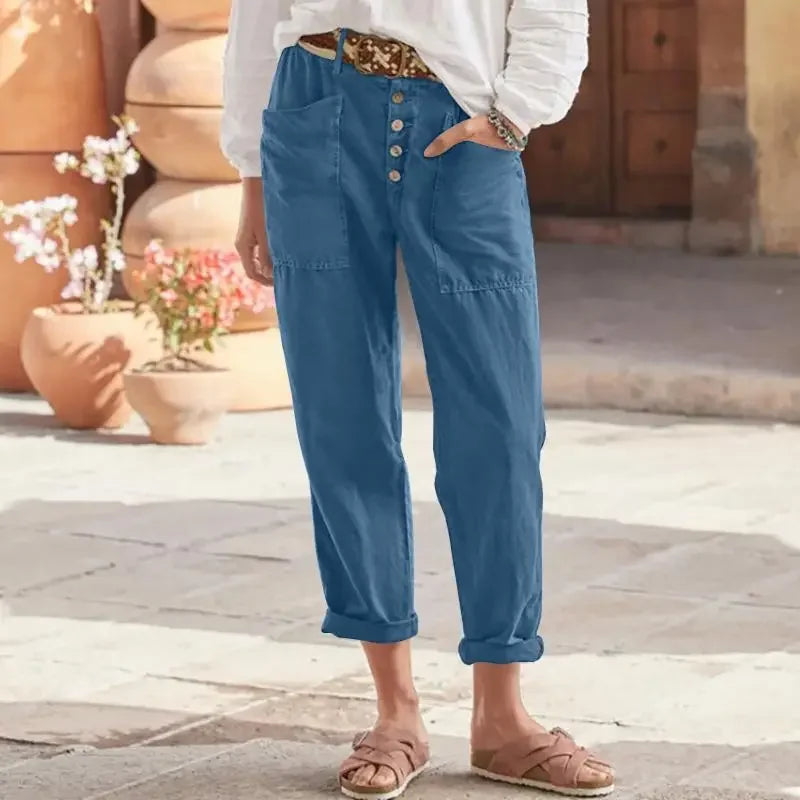 BETTINA - WEITE HOSE MIT KNÖPFEN