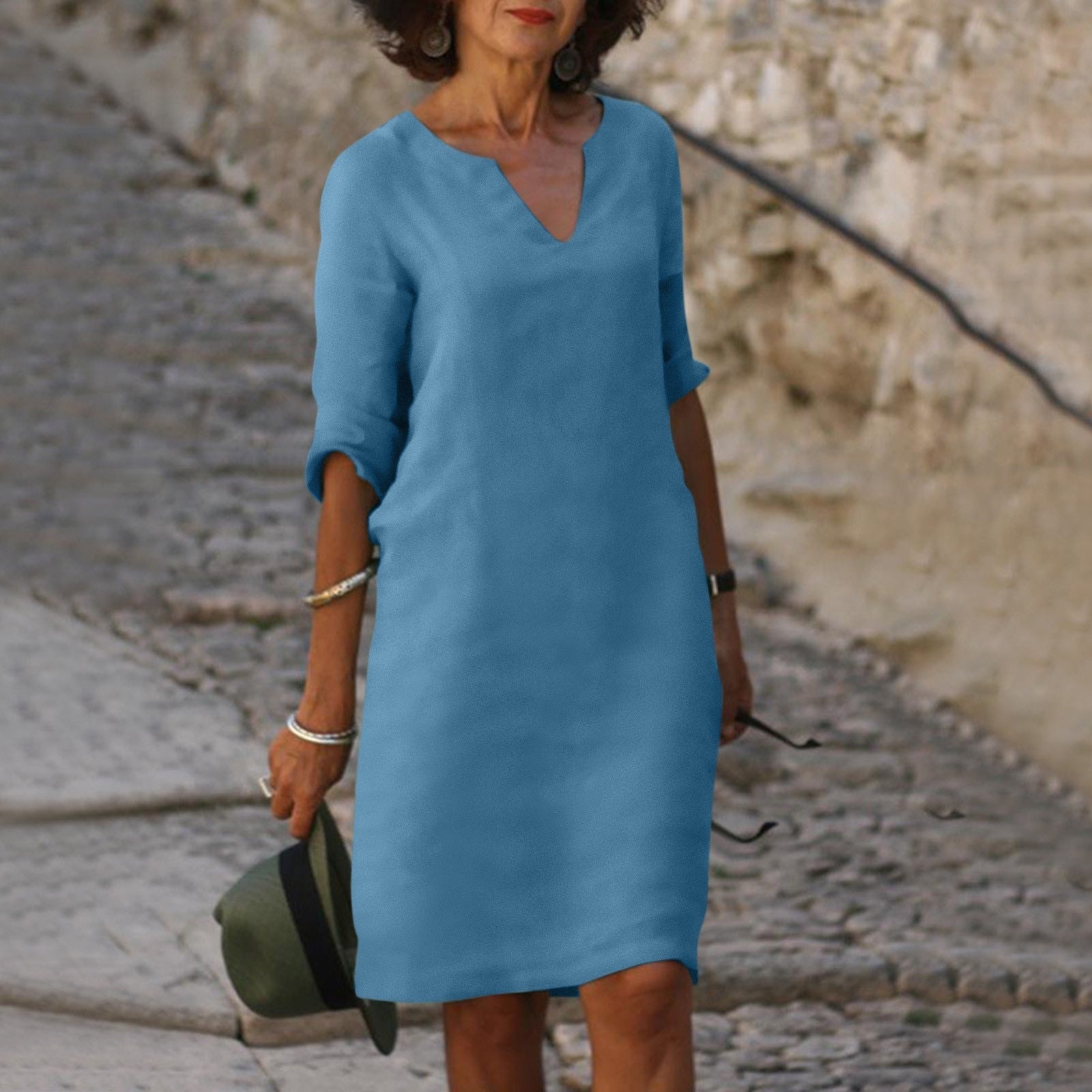 Livia | Sommerkleid mit Leichtem Stoff und V-Ausschnitt für Damen
