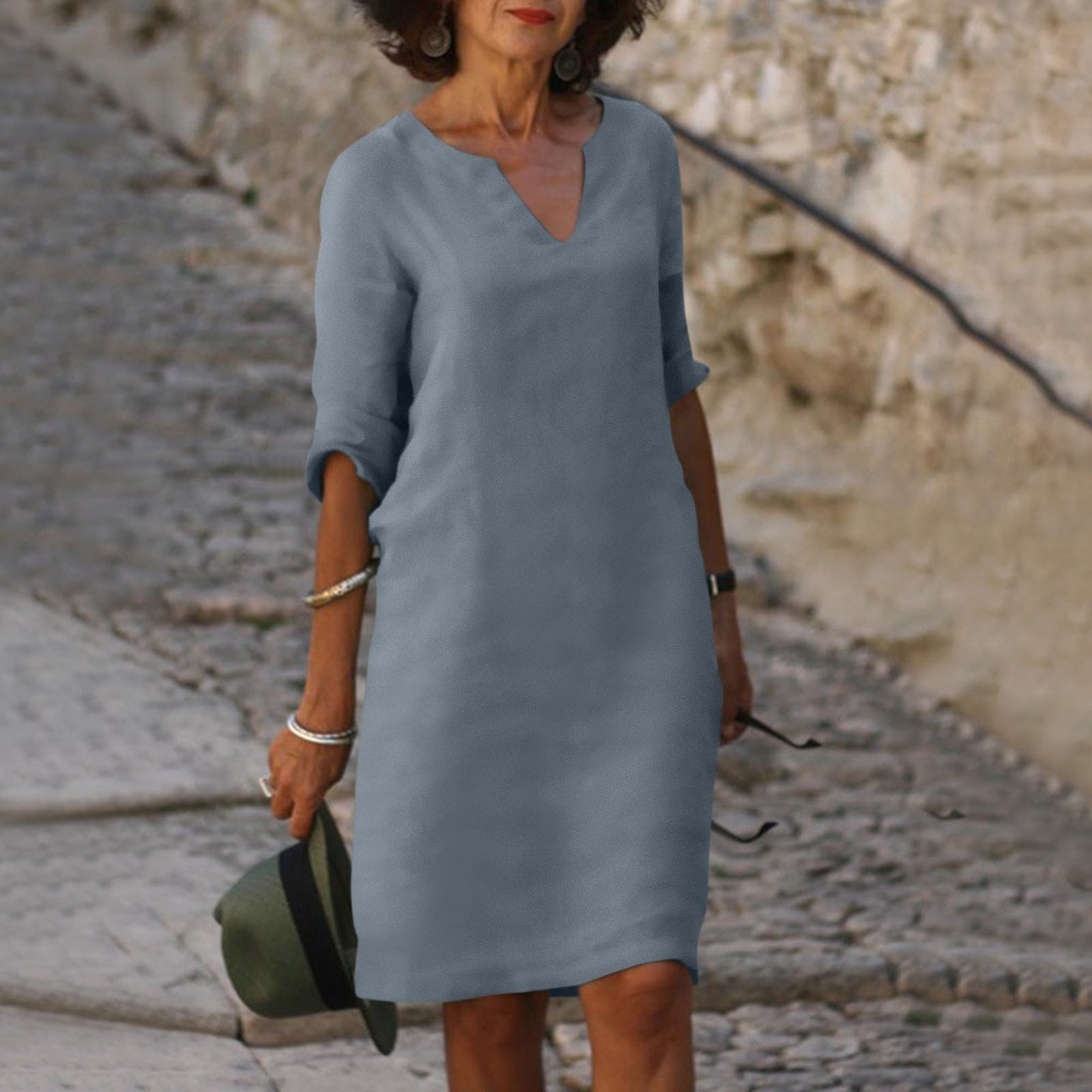 Livia | Sommerkleid mit Leichtem Stoff und V-Ausschnitt für Damen