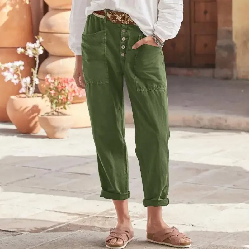 BETTINA - WEITE HOSE MIT KNÖPFEN