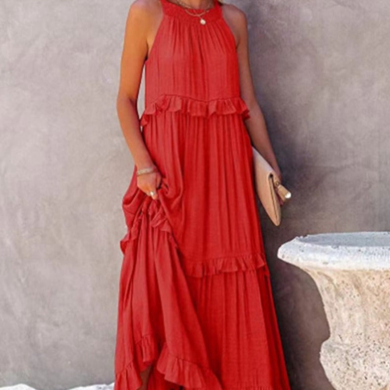 Seraphina | Maxikleid mit leichtem Stoff und verspielten Rüschen für Frauen